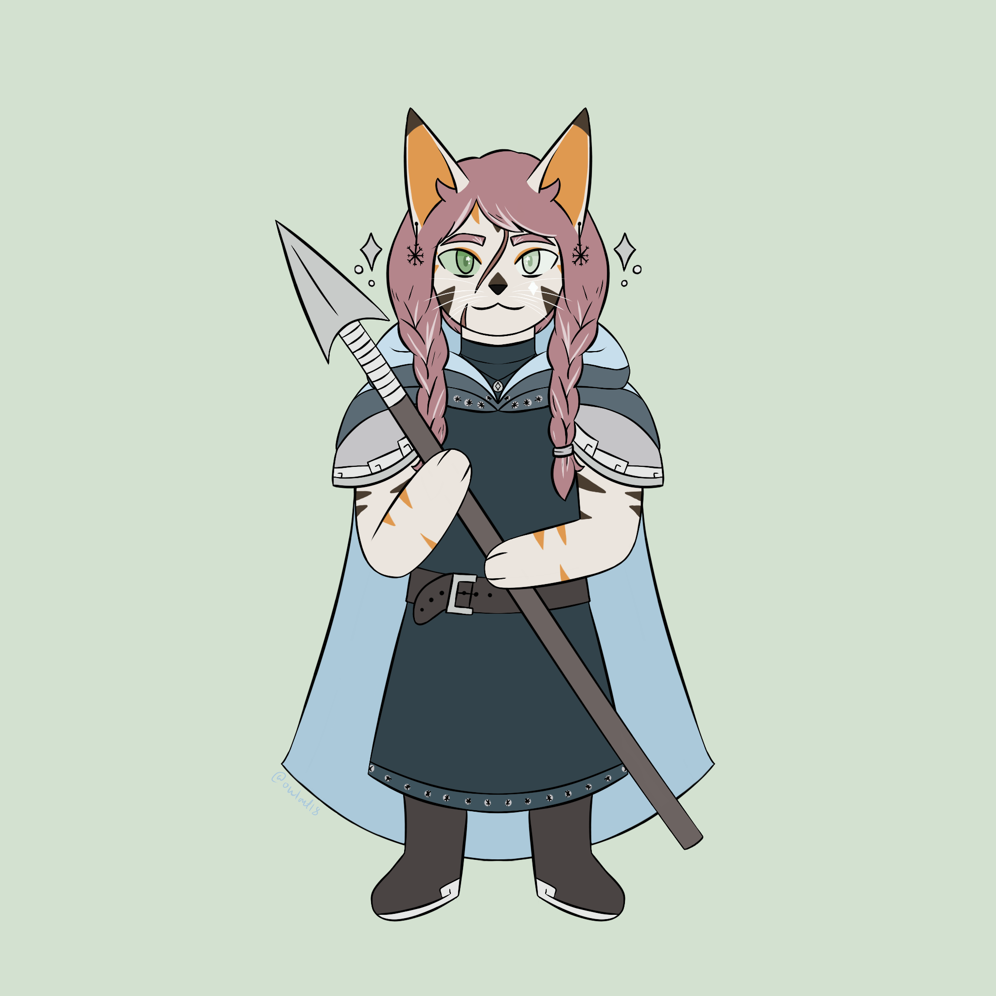Digital Illustration of my anthro cat character Star